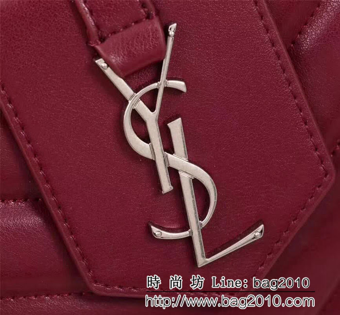 YSL聖羅蘭 爆款 LOULOU小號黑色Y型車線小牛皮時尚購物袋 27795 YAS1058